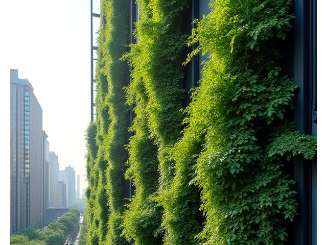Jardín vertical y fachada verde en espacio urbano